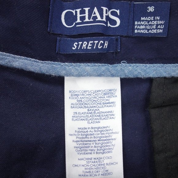 Chaps Shorts Mens 36 Blue Stretch Twill Straight Leg Bermuda Flat Front Casual - Picture 5 of 10